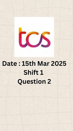 Nithin kumar on Instagram: "Asked by TCS NQT DATE:15/03/2025 SHIFT 1 QUESTION 2 Any changes in this let me know in the comments 💡 Try solving it in Java, Python, or your favorite language! 💬 Comment your solution below! 📌 Save this for later! 🔄 Share with your coding friends! ❤️ Like & Follow @programming__life_ for more coding challenges! 🚀"