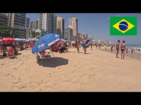 🇧🇷🌴 Brazil Beach Walk | Rio de Janeiro | Leblon Beach | 2023 4K UHD