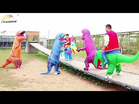 Funny Halloween Inflatable dinosaur costume | dinosaur dancing