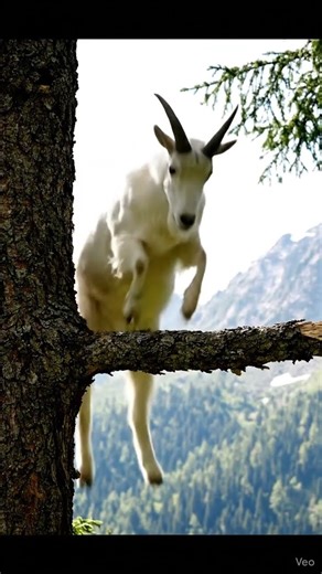 Brave goat falls from a broken branch #branch #brave #goats #stunts #shorts