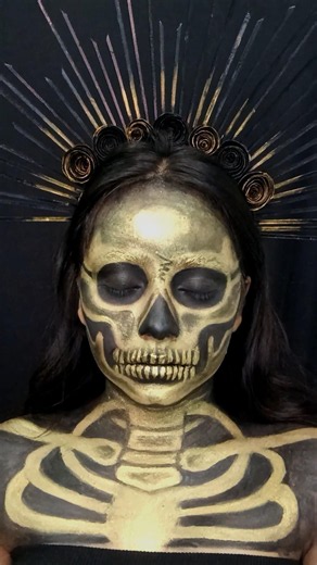 Skull makeup tutorial 💀🖤💛 #shorts #shortsfeed #makeup #makeuptutorial #explorepage #creativemakeup