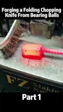 1,,,Forging a Folding Chopping Knife From Bearing Balls | Part 1 . . . . #damascus #handmade