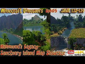 Hammond's Legacy Sanctuary Island Map Showcase 4K60FPS JAVA 1.12.2 - 1.19 Minecraft Dinosaurs Ep605