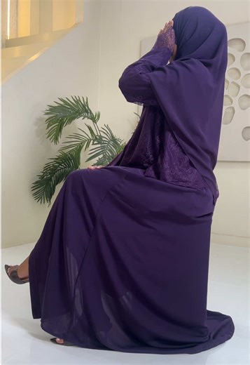 Entering our lace era ✨ Purple 💜 #abaya #modesty #abayalace