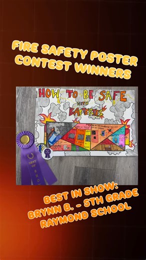 🔥🎨 Fire Prevention Week Poster Contest Winners! 🎨🔥 In recognition of National Fire Prevention Week (October 5–11, 2025), the Raymond Fire & Rescue Department proudly hosted our annual Fire Safety Poster Contest. This year’s theme — “Charge into Fire Safety™” — focused on lithium-ion battery safety and how these everyday power sources can be used safely in our homes. Students in 3rd–5th grade at Raymond and North Cape Schools showcased their creativity while learning valuable fire safety less