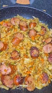 Easy Fried Cabbage & Sausage Recipe #comfortfood #weekenddish