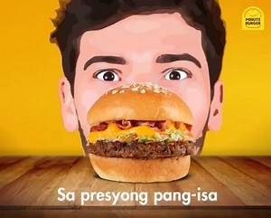 Two burgers for the price of one. Head over to Minute Burger and fix yourself a treat. Pero seryoso, is that a Titan? | Minute Burger