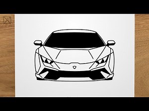How to draw LAMBORGHINI HURACAN CAR step by step, EASY