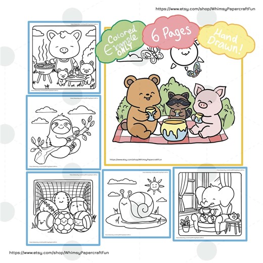 Relaxing 6 Page Mini Coloring Book, Stress Relief, Printable, Digital Download - Etsy