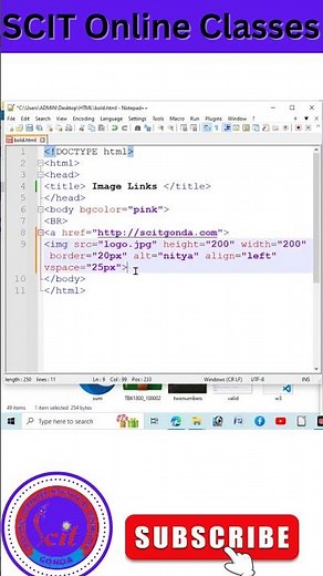 How to insert image link in Html I HTML me image per link Kaise lagaye | #scit_online_classes