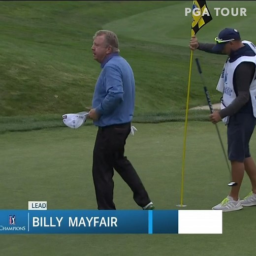 A birdie at the last to take the solo lead. 👏 What a round for Billy Mayfair at the Boeing Classic. | PGA Tour Champions