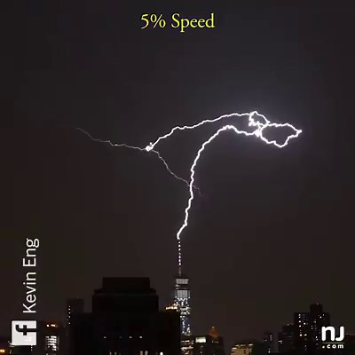 37K views · 842 reactions | ⚡️Electrifying video shows lightning strike One World Trade Center earlier this week. Wow! | NJ.com | Facebook