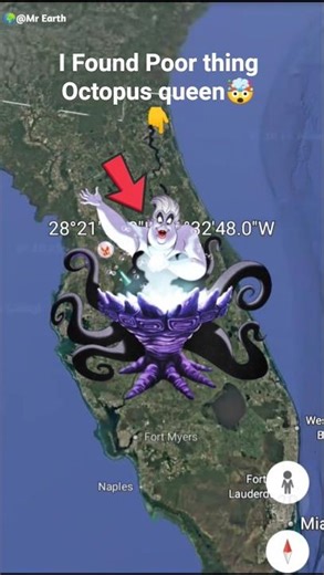I Found Poor thing Octopus queen 🤯 On Google maps and google earth #shots #mr earth