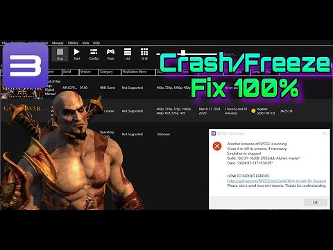 RPCS3 game Freezing || RPCS3 crashing on sartup fix || Another instence of RPCS3 is running Fix ||