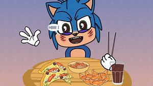 SONIC MUKBANG 动画与 Shr 一起吃披萨、饺子和炒饭_哔哩哔哩_bilibili