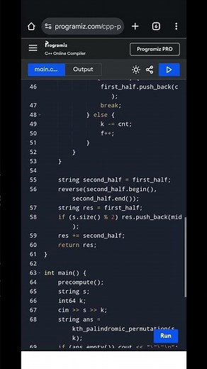 K-th Lexicographical Palindromic Permutation | C++ Solution Explained