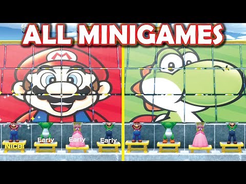 Super Mario Party - ALL MINIGAMES!! (Mario, Yoshi, Luigi, Peach)