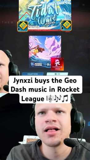 Jynxzi buys Geometry Dash music in RL 🔥🗣️ (Tidal Wave) #jynxzi #rocketleague #geometrydash #music
