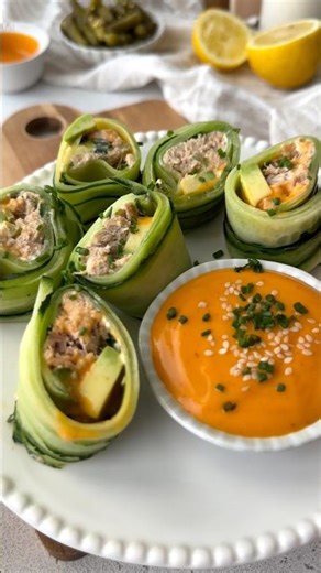 Spicy tuna cucumber rolls 🌶️