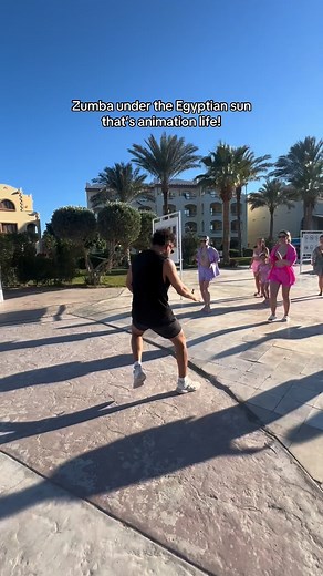 Zumba under the Egyptian sun that’s animation life! 😍 • • #egypt #hurghada #paolito #animationteam #fyp | Ali Paolo
