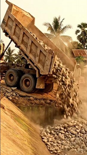 INCREDIBLE Dump Truck Unload! 🤯 #shorts