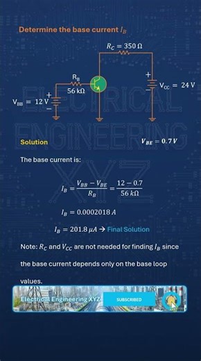 Base Current Made Easy: Solve This BJT Transistor Problem Fast ⚡ #Electronics #BJT #Transistor