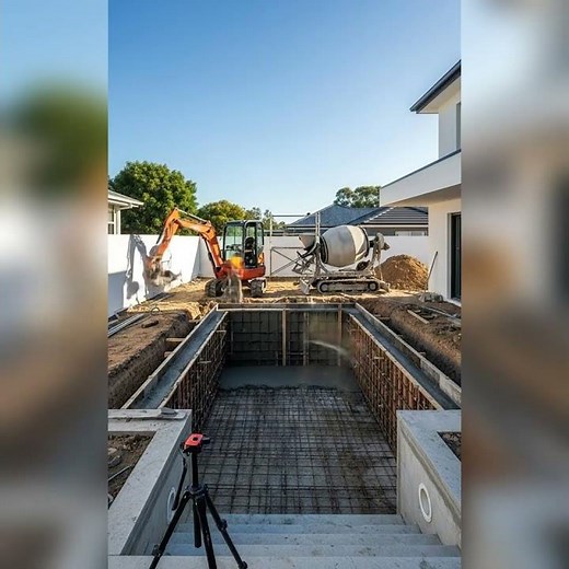 Insane Swimming Pool Build – From Empty Ground to Luxury Pool (Full Process) #viralvideo