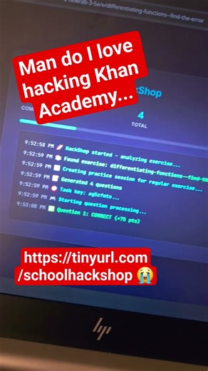 man do I love Khan academy cheats and scripts #khanacademy #school #hack #hackshop