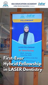 IDA Education Academy’s 6-month structured hybrid Fellowship in LASER Dentistry successfully launched as the first-ever of its kind, integrating online learning with intensive hands-on training. Academically structured and mentored by Dr. Sana and her team, the inaugural batch exceeded planned capacity due to strong demand. Admissions are now open for the next batch. Train at IDA with expert faculty, world-class infrastructure, and a strong focus on clinical excellence and patient-centric care! 