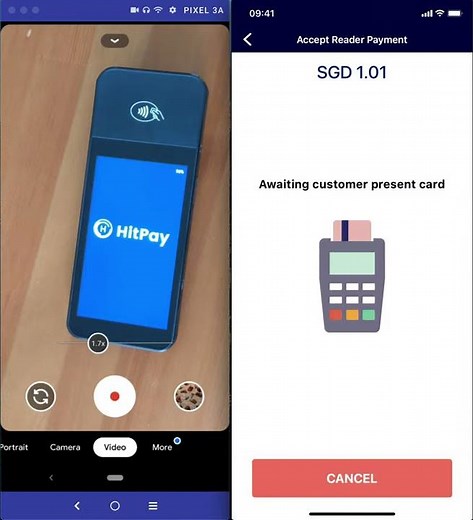 HitPay Credit Card Merchant Terminal Singapore Demo | WiFi POS Reader | WisePOS E- Insert Card
