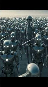 An army of robots salute alien.