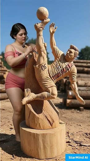 ⚒️ Unbelievable Messi Tribute in Wood! 🪵✨ MUST SEE