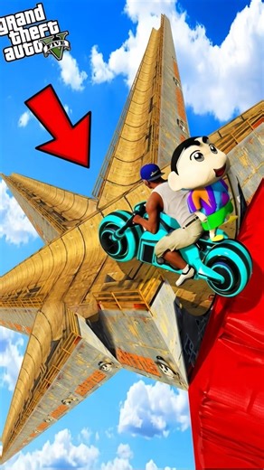GTA 5 : SHINCHAN AND FRANKLIN TRYING CRAZY BIKE RAMP JUMP CHALLENGE IN GTA 5
