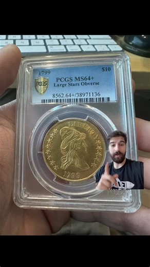 Bullion Shark on Instagram: "🪙🔥 The 1799 $10 Gold Draped Bust in PCGS MS64+ is elite early American gold — a true trophy coin valued at over $250,000. 💰🇺🇸 History, rarity, and condition all coming together in one incredible piece."