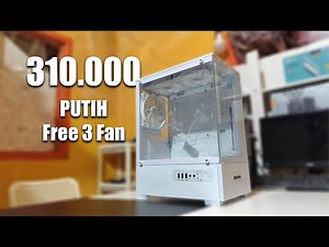 Casing PC Semi Aquarium Warna Putih USB 3 Include 3 Fan RGB |Raptor Glass Flow A Series
