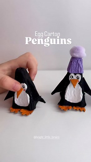 11K views · 344 reactions | Recycled Egg Carton Penguin Craft Winter...
