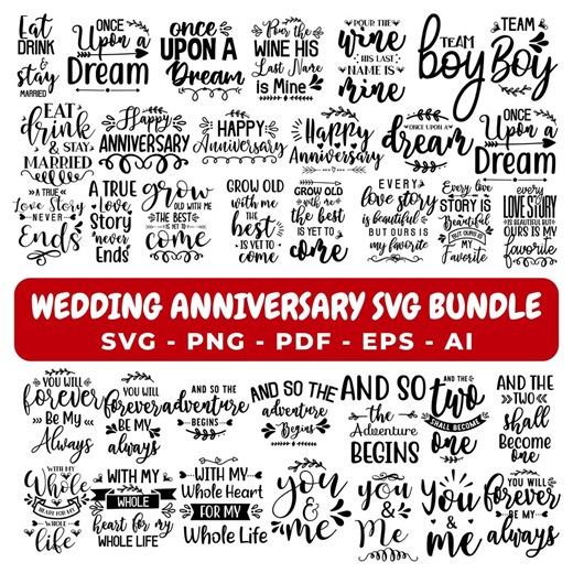 Anniversary Svg Bundle, Anniversary Cut Files, Anniversary Icons, Anniversary Eps, Png, Ai, Anniversary Cricut, Cute Anniversary Clipart - Etsy