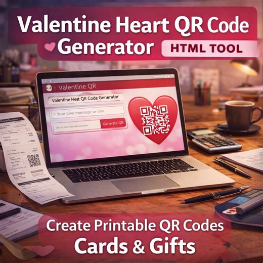 Valentine Heart QR Code Generator | HTML Tool | Printable QR Codes for Cards & Gifts - Etsy Australia