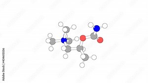 360º realistic 3D view of Bethanechol as a seamless loop over a white opaque background with alpha mask. Also called carbamyl-beta-methylcholine and amidopropyldimethylbetaine.