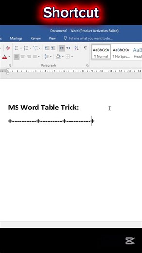 MS Word shortcut||How to insert table in Ms word #trending #viralvideo #shortcut #shorts #msword