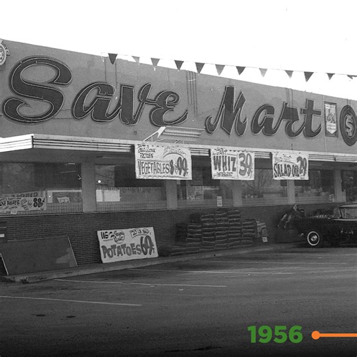 Save Mart in the 50’s, and Save Mart now! Every year is a new opportunity to serve you. Thank you for being part of our story—here’s to growing and celebrating with our community in the year ahead! 💚🧡 | Save Mart