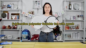 Customized Sublimation Diy Printed Pop up Round Hand Fan Flexible Foldable Nylon Flying Disc Fans for Summer Promotional