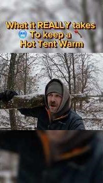 What it REALLY Takes to keep a Hot Tent Warm🥶🪓 #shorts #hottent #wintercamping