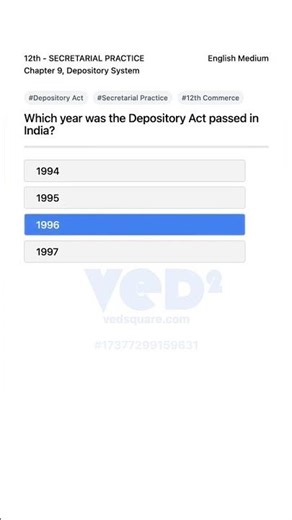 Depository Act 1996 Secretarial Practice 12th