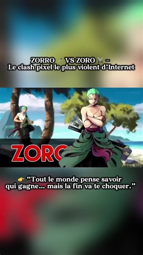 Zorro contre Zoro en battle de clash pixel ⚔️ Un affrontement légendaire entre deux icônes, version pixel battle, sans pitié. 💥 Qui gagne selon toi ? 💬 Dis-le en commentaire ❤️ Like si tu veux la revanche 📲 Abonne-toi pour les prochains pixel clash 👉 Zorro VS Zoro, le clash que TikTok attendait. #pourtoi #viral #zorro #battledeclash #clash