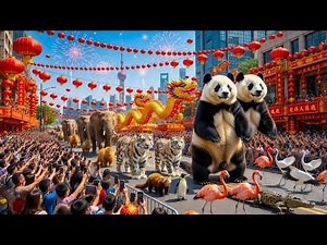 REAL Animal Parade 2026 in Beijing 😱 | Pandas, Tigers & Giant Golden Dragon Night Parade | FULL 8K