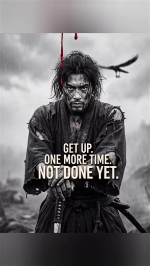 “It’s not over.Not today.GET UP. ONE MORE TIME.” 🔥🩸#Samurai#Warrior#Motivation#NeverGiveUp#RiseAgain