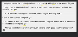 The figure shows the octahedral distortion of d-block orbital i... | Filo