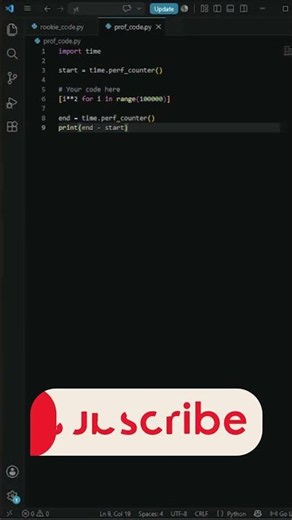 Python Tips: How to measure execution time instantly! #shorts #python #codingtips #howto #tutorial