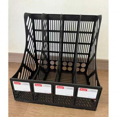 Desk File Holder, Plastic Storage File Tray, A4 Multi-Layer Document Organizer Rack, 4-Tier File Shelf, Thick Plastic File Box. Made Of PP Material With Impact Resistance, Heat Resistance, And Chemical Resistance. Stable Product Size, Good Surface Gloss, Hollow Design, Edge Connection, Can Be Labeled For Easy Access. | SHEIN